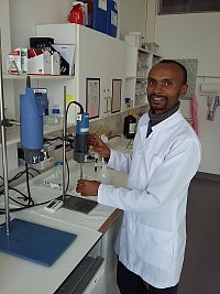 Tesfaye Gabriel Dalalo from Ethiopia in the laboratories of IADP