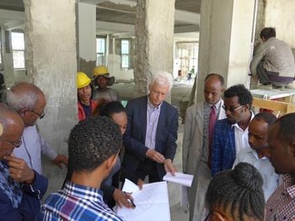 Visiting the construction side of the pharmaceutical industrial park in Addis Ababa
